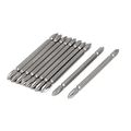 Uxcell Double End Magnetic Ph2 Phillips Screwdriver Bit 100mm Long Gray 10pcs