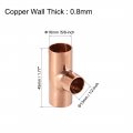 Uxcell 5 8-inch X 1 2-inch Copper Reducing Tee Pressure Pipe Fitting Conector For Plumbing Supply And Refrigeration 3pcs