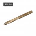 Uxcell M6x70mm Hanger Bolts 120pcs Double Ended Thread Dowel Screws For Wood Furniture Connecting