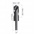 Uxcell 32mm Reduced Shank Drill Bit Hss 6542 Black Oxide With 1 2 Inch Straight