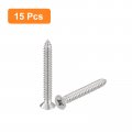 Uxcell 14x2 Flat Head Sheet Metal Screws 15pcs Phillips Drive Wood 304 Stainless Steel Self Tapping