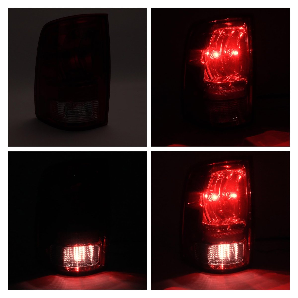 Halogen Tail Light Pair With Bulbs For 2009 To 2018 Dodge Ram 1500 2500 3500 Red Lens Rear Brake Reverse Lamp Replacement