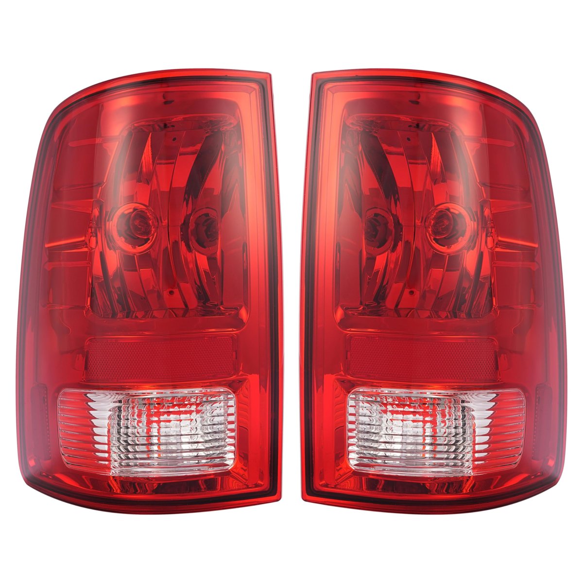Halogen Tail Light Pair With Bulbs For 2009 To 2018 Dodge Ram 1500 2500 3500 Red Lens Rear Brake Reverse Lamp Replacement