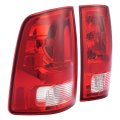 Halogen Tail Light Pair With Bulbs For 2009 To 2018 Dodge Ram 1500 2500 3500 Red Lens Rear Brake Reverse Lamp Replacement