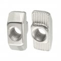 Uxcell Sliding T Slot Nuts M6 Half Round Roll In T-nut For 4040 Series Aluminum Extrusion Profile Carbon Steel Nickel-plated