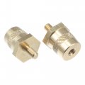 X Autohaux 2 Pair M6 Battery Terminal Connector Brass Tone Post Adapter Stud Extender Screws Nuts