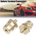 X Autohaux 2 Pair M6 Battery Terminal Connector Brass Tone Post Adapter Stud Extender Screws Nuts