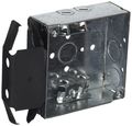Hubbell-raco 229 1 2-inch Deep Square Electrical Box Welded With Box-loc Stud Bracket-flush 6 Tko 2 3 4-inch Eccentric Side 