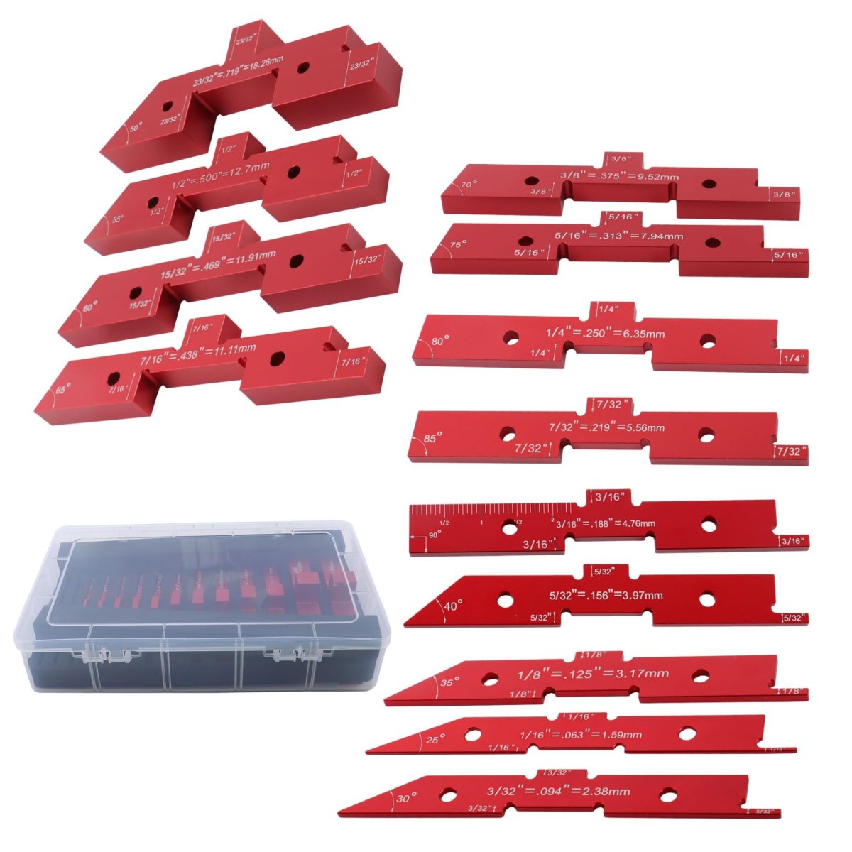 14 Piece Aluminum Alloy Woodworking Table Setup Blocks For Router And Saw Accuracy Height Depth Angle Gauge Measuring Bars