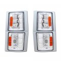 Topline Autopart Chrome Amber Signal Parking Corner Lights Lamp Blinkers K2 For 94-00 Chevy C10 C K Pickup Suv 
