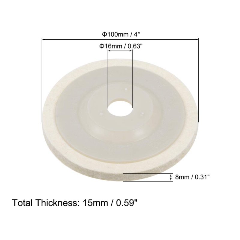 4-inch Compressed Wool Polishing Wheel Round Buffing Pads 5 Pcs
