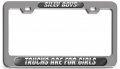 Silly Boys Trucks Are For Girls Ch 3d Metal License Plate Frame Auto Suv Truck Tag Holder M98 