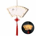 Diy Chinese Festival Lanterns Hanging Paper With Lights Easy To Operate Mid-autumn Handmade Decorationsi Fan-shaped Lanternsi 