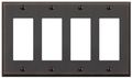Amerelle 68r4db Manhattan 4 Rocker-gfci Wallplate Aged Bronze 