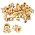 50 Pcs Threaded Inserts M3 X 5 4mm H 4 6mm Od Brass Metric Knurled Flange T-nuts Female Heat Set Embedment Nut For Plastic And 