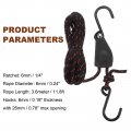 Uxcell 2pcs 1 4 6mm Ratchet Rope Hanger With Metal Gears 11 8ft 3 6meter Tie Down Strap Ratcheting Pulley System Bungee Cord