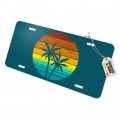 Sunset With Palm Trees Graphic Novelty Metal Vanity Tag License Plate