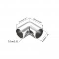 Uxcell Rail Elbow Fitting 90 Degree 2-way 316 Stainless Steel Pipe Connector Polishing For 25mm 1 Od Handrail Railing