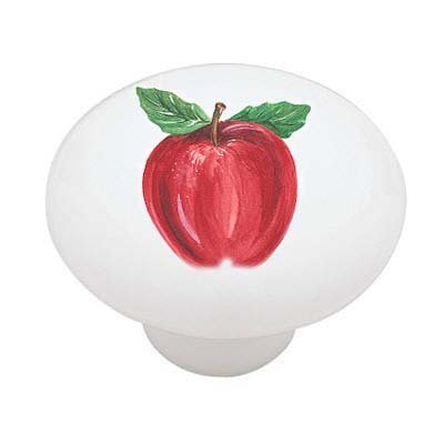 Red Apple Decorative High Gloss Ceramic Drawer Knob