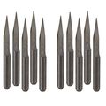 10pcs Round Tip Carbide Pcb Cameo Engraving Carving Bit Cnc Router 20a 0 4mm
