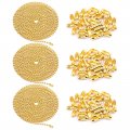 Swpeet 3pcs Gold 120 Metal Ceiling Fan Pull Chain Extension With 90pcs Matching Connectors Kit Durable Strong Bearing Rust 