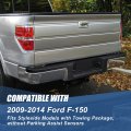 Auto Dynasty Factory Style Rear Bumper Top Step Pad Cover Protector Without Prox Compatible With Ford F150 09-14 Textured Black
