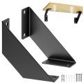 A 2 Pack Black Shelf Brackets Heavy Duty Solid Iron Wall Supports For Shelves 10cm 