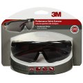 3m Safety Eyewear Aerodynamic Design Black W Red Accent Frame Gray Lens Anti-fog