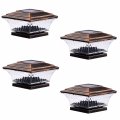 Huyieno Solar Post Cap Lights Outdoor Leding Deck Fence Light Two Light Modes Warm White Bright Suitable For 4x4 Wooden Posts 