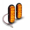 True Mods 2pc 6 Inch Amber Oval Led Trailer Tail Light Kit Dot Fmvss 108 Sae I6p Surface-mount Ip67 Waterproof Park Turn Signal 