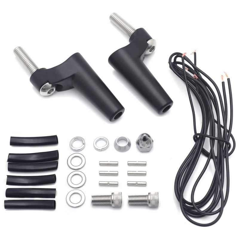 Httmt- Black 39mm Turn Signal Front Directional Relocation Kit For 88 Up Xl 91-05 Dyna