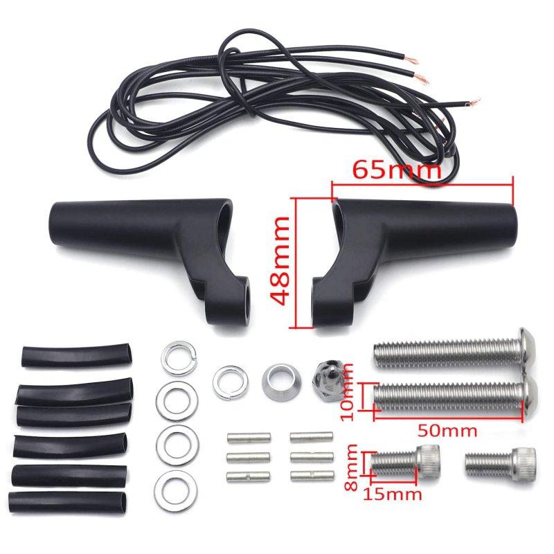Httmt- Black 39mm Turn Signal Front Directional Relocation Kit For 88 Up Xl 91-05 Dyna