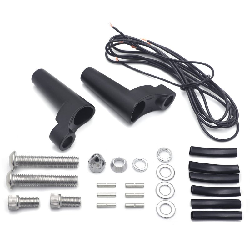 Httmt- Black 39mm Turn Signal Front Directional Relocation Kit For 88 Up Xl 91-05 Dyna