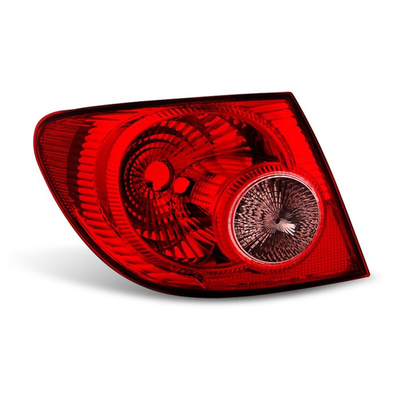Outer Rear Tail Light For 2005 2008 Toyota Corolla Driver Side Replacement Assembly Exotic Red Lens With Chrome Housing Dot And