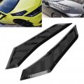 Fydun Hood Vents Bonnet Cover 2 Pcs Gloss Black Rubber Air Trim Front Vent Universal For Car