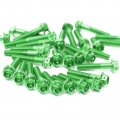 Autobahn88 Motorcycle Engine Bolt Dress-up Kit Compatible With Kawasaki Kx125 2003-2005 Green Set Of 26