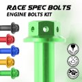 Autobahn88 Motorcycle Engine Bolt Dress-up Kit Compatible With Kawasaki Kx125 2003-2005 Green Set Of 26