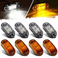 Partsam 8 Pcs 4x Amber White 2 5inch Oval Diode Led Trailer Truck Clearance Side Marker Light 