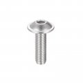 Uxcell Flanged Button Head Socket Cap Screws M5 16mm Hex Drive 304 Stainless Steel Fasteners Bolts Fully Threaded Machine Screw