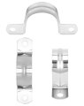 1 In Rigid Pipe Strap Clamp 50 Pack Heavy Duty Stainless Steel Two Hole Bracket Tube Clip Widened Fastener Holder Tension Kit