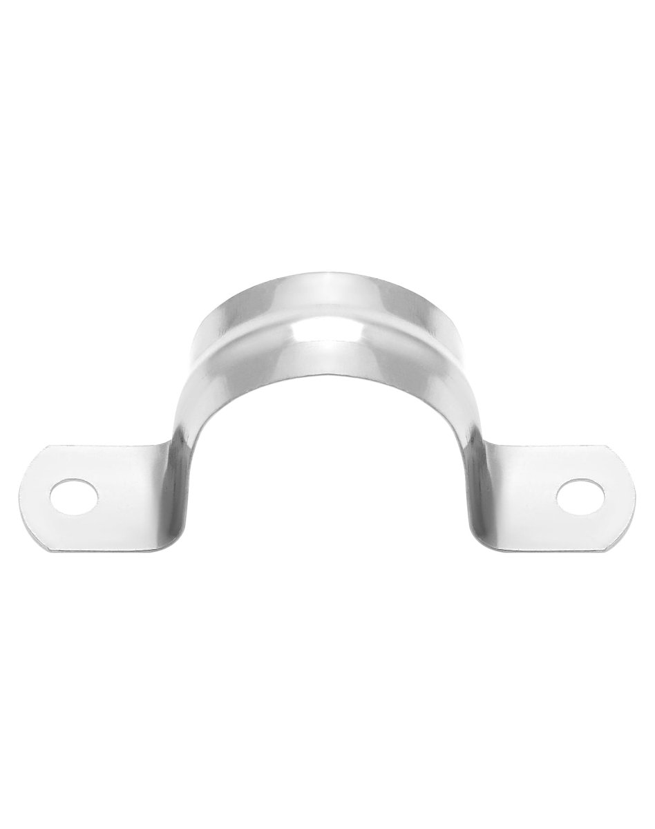1 In Rigid Pipe Strap Clamp 50 Pack Heavy Duty Stainless Steel Two Hole Bracket Tube Clip Widened Fastener Holder Tension Kit