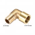 Uxcell Brass Hose Fitting 90 Degree Elbow G1 8 Male X Female Pipe Fittings 2pcs