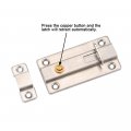 Hwmate Stainless Steel Slide Bolt Latch Gate Safety Door Lock Locker Brushed Finish With Copper Button 2 Pack