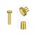 Uxcell Brass Hex Bolts 1 2-13x2 2pcs Fully Thread Grade 4 8 Solid Hexagon Head Bolt Machine Screws For Machinery