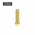 Uxcell Brass Hex Bolts 1 2-13x2 2pcs Fully Thread Grade 4 8 Solid Hexagon Head Bolt Machine Screws For Machinery