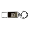 Mopar Logo Black Pull Top Rectangular Metal Key Chain For Dodge Jeep Rma Chrysler 3 75 In X 1 Gift Box Included