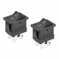Uxcell Dpst Boat Rocker Switch Black Toggle For Marine 4pins On Off Ac 250v 6a 125v 10a 2pcs