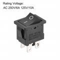 Uxcell Dpst Boat Rocker Switch Black Toggle For Marine 4pins On Off Ac 250v 6a 125v 10a 2pcs
