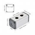 Uxcell 2 Holes 16mm Aluminum Switch Button Station Box With A Pg7 Cable Gland