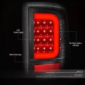 Auto Dynasty 2pcs Red 3d Led C-style Bar Rear Tail Lights Brake Lamps Dual-row Third Light Compatible With Dodge Ram 1500 2500